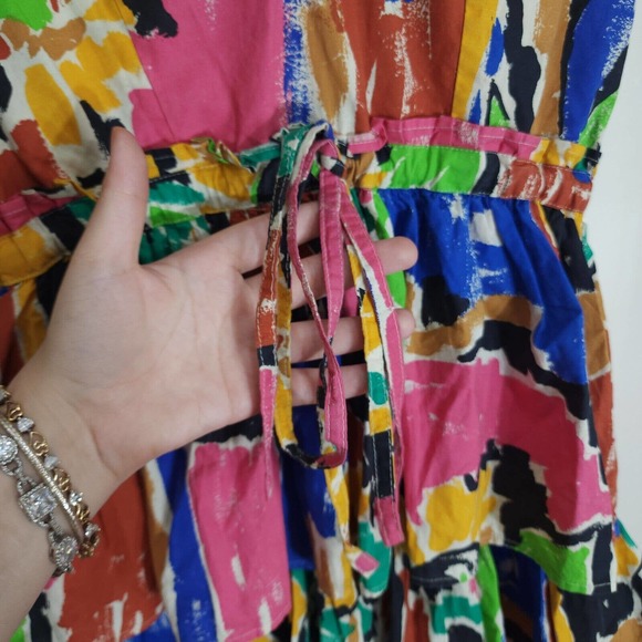 Love The Label Womens Dress Penelope Print Tiered Ruffle Prairie Maxi Anthro S - Picture 6 of 12